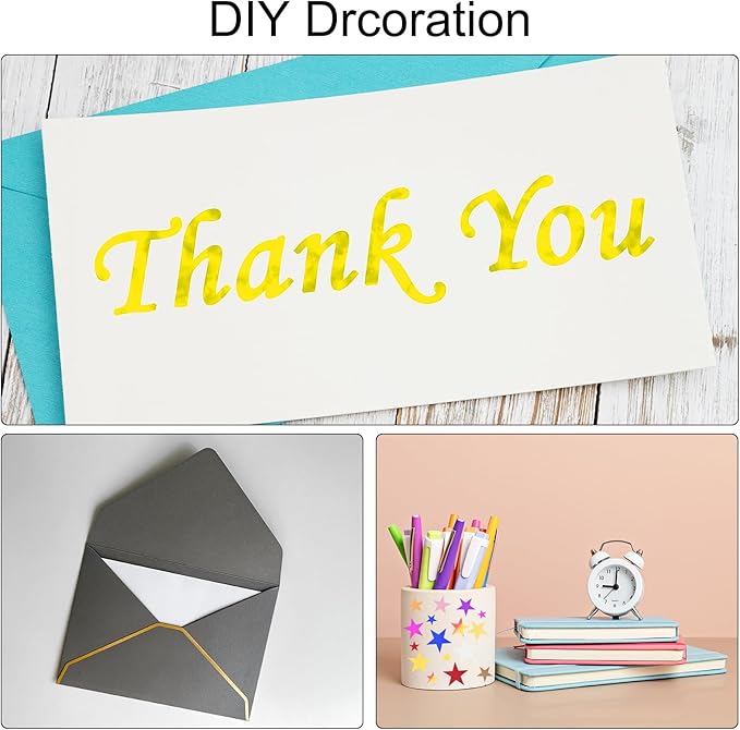 MECCANIXITY 50 Sheets Heat Reactive Foil, 20x29cm Matte Gold Foil Transfer Sheets Toner Reactive Foil Transfer Foil Sheets Hot Foil Stamping Paper for Crafts DIY Cardmaking Album Decoration