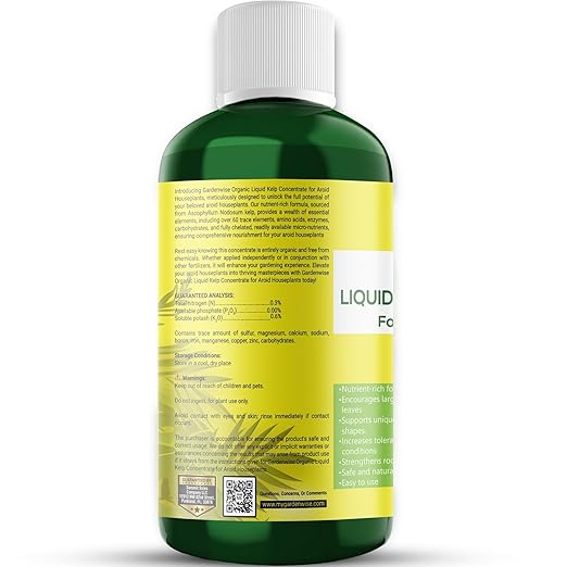 Organic Premium Seaweed Fertilizer - Liquid Kelp Plant Food for Aroid Houseplants: Monstera, Philodendron, Pothos, ZZ Plant, Dieffenbachia, Alocasia, Caladium (32 OZ)