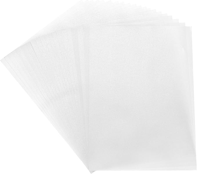MECCANIXITY Colored Vellum Paper, 40 Sheet Silver Transparency 11.7 x 8.2 Printable Vellum Paper, Translucent Vellum Sheets for Printing Wedding Invitations, Ink Jet Laser Printer
