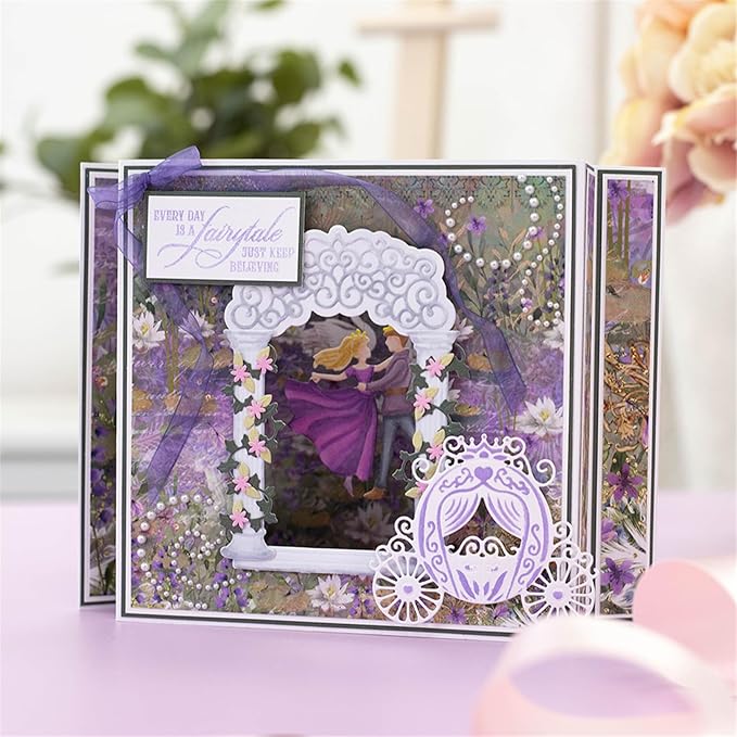 Cutting Dies Metal Stencils Scrapbooking Tools DIY Embossing Template for Paper Card Making Album Arts Crafts Supplies (Fairy carriage-8x6.8cm)