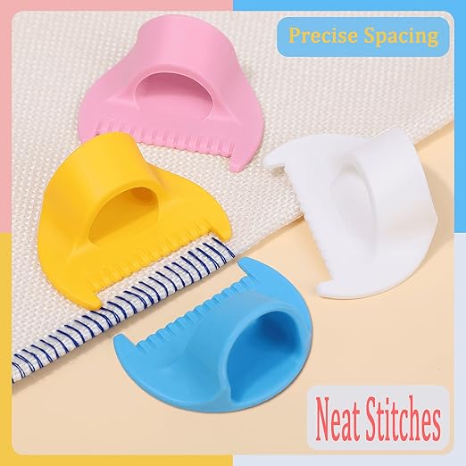 4 PCS 4mm Edge Lock Seam Guide, Mini Sewing Finger Ruler for Hand Sewing, DIY Sewing Kit Tool, Sewing Needle Gauge Measuring Guide, 4 Color