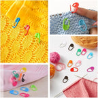 Hayodo Stitch Markers 10 Colors Knitting Crochet Locking 60/160/240Pcs Stitch Needle Clip Counter with 3 Plastic Needle Randomly and 1 Knitting Crochet Loop Ring (Multicolor-240 pcs)