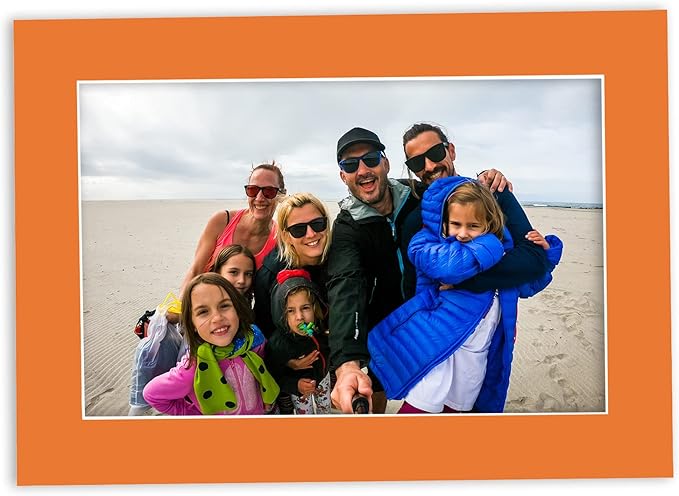 6x8 Mat for 8x10 Frame - Precut Mat Board Acid-Free Show Kit with Backing Board, and Clear Bags Orange 6x8 Photo Matte Made to Fit a 8x10 Picture Frame Matboard for Framing, Pack of 100 Mats