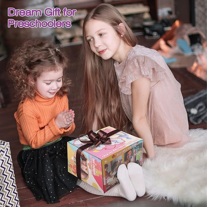 Fabric Flower Bouquets Toys, DIY Craft Kits Toys for Kids, Educational Arts & Crafts Toy, Build Your Own Flowers, DIY Creative Activity Christmas Birthday Gift for 4 5 6 7 8+ Year Old Toddler Girls