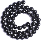12MM Natural Black Agate Gemstone Beads Round Loose Stone Beads for Jewelry and Bracelets Making 32pcs 15"