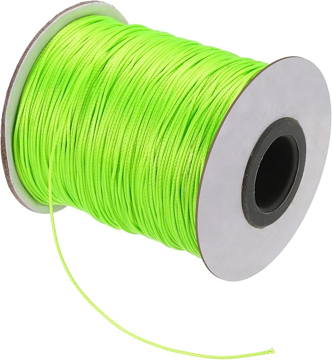 MECCANIXITY Waxed Cord 0.5mm Waxed Polyester Cord 175 Yard Wax String for Bracelet Making, Necklaces, Beading, Jewelry Making and DIY Crafts(Emerald Green)