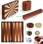 Wooden Folding Backgammon Set - Large 15.75" (40cm), Handcrafted Exquisite Design, Perfect for Adults & Kids, Ideal for Backgammon Enthusiasts