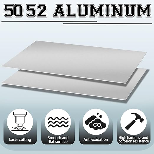 1 Pack 5052 Aluminum Sheet Metal 48" x 96" Aluminum Plate 1/25 (0.04''/1mm) Inch Thickness Rectangle Metal Panels for Industry Crafting Handcraft DIY Projects