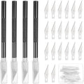 MECCANIXITY 4 Pcs Exacto Knife, Craft Hobby Knife with 40 Exacto Blades(#11) Profession Craft Knives for Crafting, Modeling, Scrapbooking (Black)