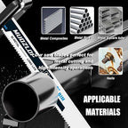 10 Pack 9 inch Reciprocating Saw Blades Set,14/18TPI High Carbon Saw Blades, Metal Saw Blades with Organizer Case (10, 14/18TPI/225mm)