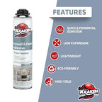 KRAKEN BOND Drywall & Panel Adhesive Foam - (1x24oz) Heavy-Duty, Fast-Curing Construction Adhesive for Concrete, Wood, and Heat Insulation Applications - Gun&Gun Cleaner Set