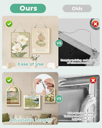 Adjustable Picture Hanging Wire, 2PCS 1m x 1mm Small Hooks + 2PCS 2m x 1.5mm Large Hooks Picture Frame Wire Kit Heavy Duty up to 100lbs, Stainless Steel for Mirror, Light, Flowerpot