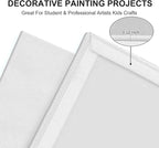 Canvas Panels 5x5 Inch 24-Pack, 10 oz Primed 100% Cotton White Blank Small Canvases for Painting, Square Flat Canvas Board for Oil Acrylics Watercolor & Tempera Paints