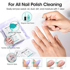 Gellen 100 Pack Gel Polish Remover and Nail Cleanser Pads, Acetone Nail Polish Remover Pads, Alcohol Wipes for Nails, Quick & Easy Removal, Individually Wrapped Travel Set for Perfect Nail Art