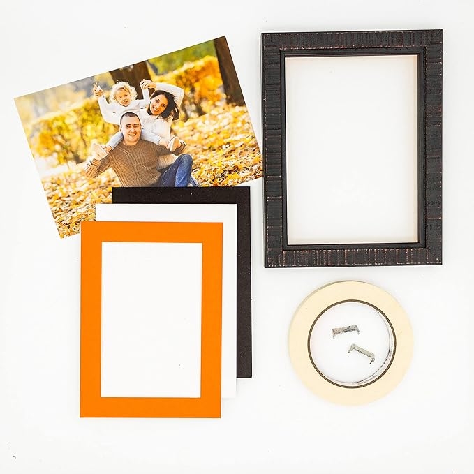 5.5x8.5 Mat for 8.5x11 Frame - Precut Mat Board Acid-Free Orange 5.5x8.5 Photo Matte for a 8.5x11 Picture Frame, Premium Matboard for Family Photos, Show Kits, Art, Picture Framing, Pack of 1 Mat