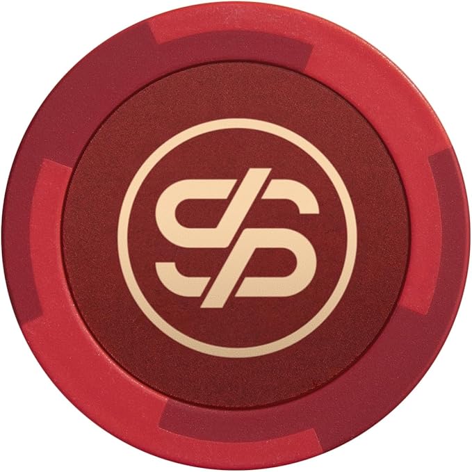 SLOWPLAY Godel Clay Poker Chips, 14 Grams Heavyweight Clay Composite, 40mm Large Chips in Bulk, Pack of 50 in Red Without Denomination