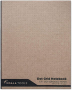 KOALA TOOLS | Dot Grid Graph Paper Notebook (1 Unit) | 7.75" x 9.75" Dotted Grid Quadrille 0.25" - Kraft Soft Cover with Light Blue-Tint Paper