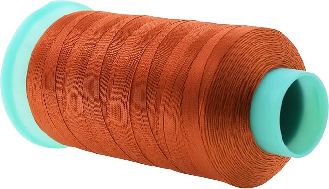 Mandala Crafts Bonded Nylon Thread Burnt Orange Heavy Duty Sewing Threads - 1100 YDs Size 92 280D T90 Tex 90 Thread for Leather Jeans Weaving Outdoor Marine Upholstery Threads