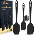 Walfos Mini Silicone Spatula Set of 3（600°F), Heat Resistant small Kitchen Silicone Spatulas, Strong Steel Core and One-Pieces Seamless Design, for Cooking Mixing & Baking,BPA Free & Dishwasher Safe