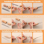 Yizzvb 127 Pcs Needle Felting Needles, 4 Sizes Felting Needles, Needle Felting Tools Wool Felting Supplies Kit with 3 Types Wooden Holders, Foam Pad, Needle Felting Starter Kit for DIY Crafts