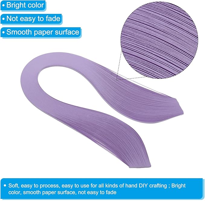 PATIKIL 600pcs Quilling Strips Paper 1/8"(3mm) 39cm Origami Paper Quilling Strip for Art DIY Hand Craft Christmas, Violet Purple