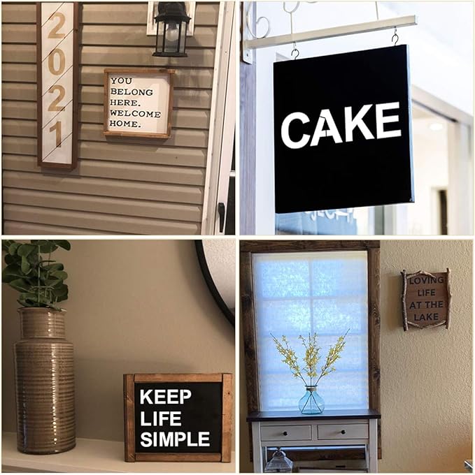 Alphabet Letter and Number Stencils 6 Inch - 40 Pack Large Letters and Numbers Stencil Templates with Signs for Painting on Wood, Reusable Number Letter Stencils for Chalkboard Signs & Wood Wall Art