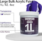 SNOWSUN Acrylic Paints, Large Bulk Heavy Body Acrylic Paint (42.4 oz, 1L) - Non Toxic Gloss Thick Art Paint for Multi-Surface, Canvas Wood Ceramic and Leather, Stone Craft, for Artists & Beginners, Violet