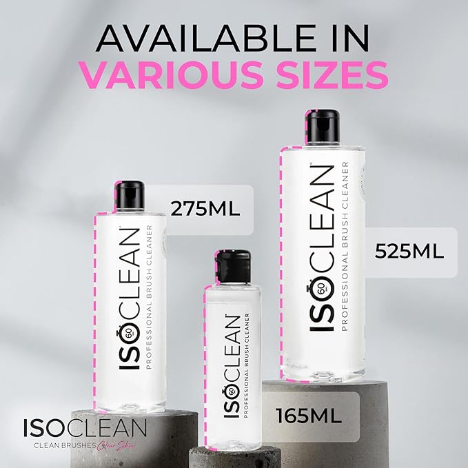 ISOCLEAN Professional Brush Cleaner 6 fl oz - Easy Pour Makeup Brush Cleaner for Cosmetic Tools, Cleans Bristles, Scented No-Rinse Formula Dries in 60 Seconds, Vegan, Not Tested on Animals
