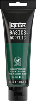 Liquitex BASICS Acrylic Paint, 118ml (4-oz) Tube, Permanent Green Deep