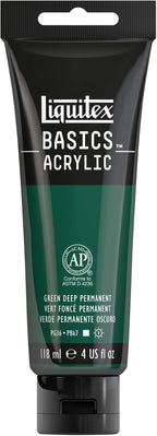 Liquitex BASICS Acrylic Paint, 118ml (4-oz) Tube, Permanent Green Deep