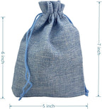Palmhomee Pack of 25 Burlap Gift Bags with Drawstring Linen Jewelry Pouches Wedding Hessian Jute Bags for Birthday and Treat Pouches Party Wedding Favors Gift (5x7 Inch, Sky Blue)
