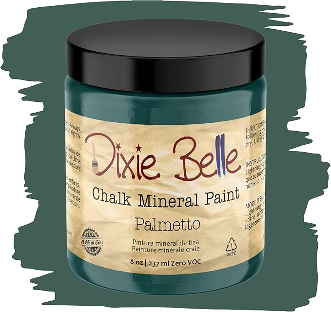 Dixie Belle Paint Company Chalk Finish Furniture Paint - Palmetto (8oz) - Matte Rich Green Chic Chalk Mineral DIY Furniture Paint
