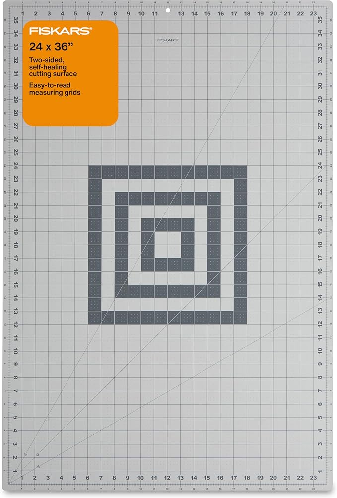 Fiskars Self Healing Cutting Mat for Quilting, Arts and Crafts, 24" x 36" Grid, Sewing Mat, Craft Cutting Board, Sewing Supplies and Quilting Tools
