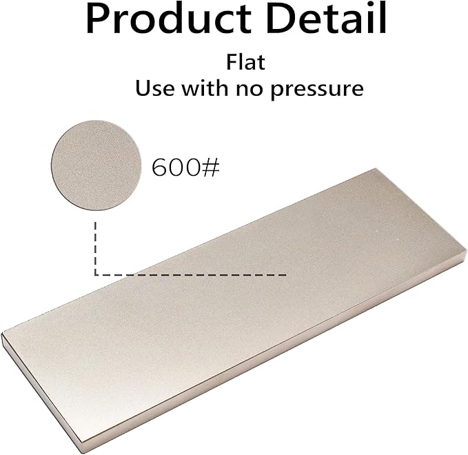 Diamond Sharpening Stone 600 Grit - Knife Sharpener Whetstone for Knives, Tools & Hunting Blades with Non-slip mat (6 x 2Inch)