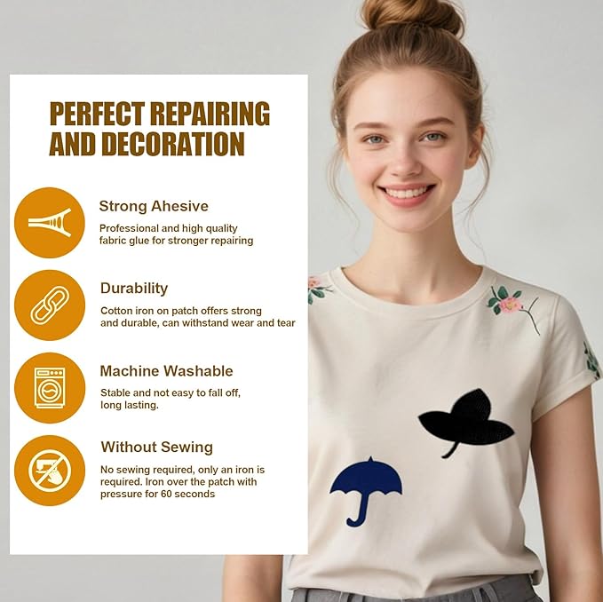 MOONSJONES Iron on Patches for Clothes Fabric Repair, 8 PCS Premium Strongest Glue Cotton Gear Reparing Patch for Holes Inside & Outside Pants, Jeans, Jacket, Hat, Canvas (7.5 cm x 10.5 cm-army green)
