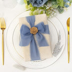 Ribbli Chiffon Ribbon 1.5 inch x 30 Yard Handmade Silk Ribbon,Light Blue/Baby Blue/Dusty Blue Fringe Chiffon Ribbon for Wedding Invitations, Bridal Bouquets Wrapping, Flower Arrangement Decoration