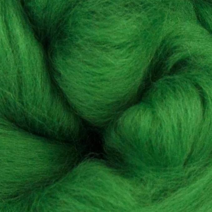Revolution Fibers Dyed Corriedale Wool | 8 Ounces of Premium Combed Wool Top | 26 Micron, 100% Pure Corriedale Wool Roving, Ethically Sourced (Grass Green)