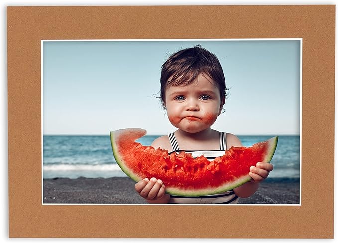 6x8 Mat for 8x10 Frame - Precut Mat Board Acid-Free Show Kit with Backing Board, and Clear Bags Brown 6x8 Photo Matte Made to Fit a 8x10 Picture Frame Matboard for Framing, Pack of 25 Mats