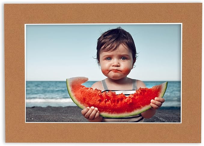 Pack of TEN 11x14 Mats Bevel Cut for 8.5x11 Photos - Acid Free Aged Oak Brown Precut Matboards For Pictures, Photos, Framing - 4-ply Thickness