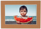 8x10 Mat Bevel Cut for 5x8 Photos - Acid Free Aged Oak Brown Precut Matboard With Backing Board and Crystal Clear, Self Seal Photo Mat Bag - For Pictures, Photos, Framing - 4-ply Thickness