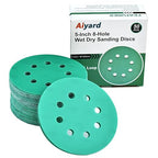 5-Inch 8-Hole Wet Dry Sanding Discs 1000 Grit, Polyester Film Backed Heavy-Duty Hook and Loop Sandpaper for Random Orbital Sander, 50-Pack