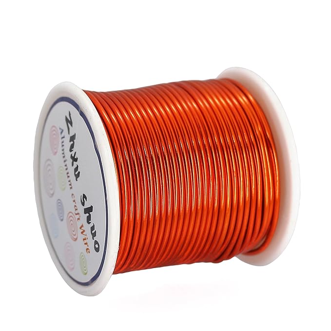 12 Gauge(2mm) Aluminum Wire 35 Yards Anodized Metal Wire for Bonsai Armature Crafting Sculpting Jewelry Craft Making Beading Floral (Orange, 12 Gauge)