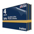 Trotec TroLase | 12"x20"x1/16", 4 Pcs | Navy Blue/Gold | 2 Ply | Modified Acrylic | Laser Engraving Double Color Plastic Sheet | Engraving Blanks for Laser, Saw, Guillotine | Made in USA