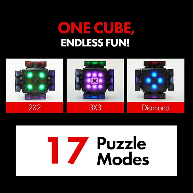 Connect | AI Robot Cube & Smart Cube, Self Scrambling STEM Cube with 10 Puzzle Types | Self Solving Speed Cube, Plays Music | Great X-Mars Experience for Kids, Teens & Adults.