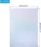 PATIKIL 11.7x8.3" Holographic Sticker Paper, 10Sheets A4 Polypropylene Self-adhesive Transparent Waterproof Laminate Overlay Film for Photo Cards Scrapbook Decorations, Little Circle
