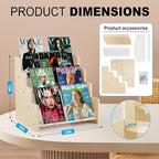 Greeting Card Display Stand , Acrylic Sticker Display Holder for Vendors, Counter Retail Display Rack , 4-Tiered Wooden/Acrylic Display stand for postcard /Brochure/Photos/Picture