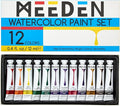 MEEDEN Watercolor Paint Tubes Set - 12 x 12ml (0.4 oz) Colors Painting Set Art Supplies - Non Toxic Water Color Paint for Adults Beginners Students