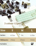 Large Binder Clips 1.25in 12-Pack - Heavy Duty Clamps for Files & Food Bags