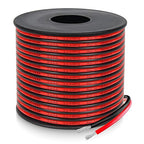 22 Gauge 2 Conductor PVC Tinned Copper Electrical Wire, 32.8FT/10M Red and Black Double Parallel Wire,0.3mm²，for DIY Projects, Home Electrical, Power Wiring,Car Speaker Wire, LED Wires.