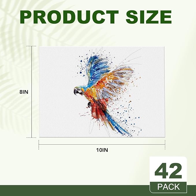Canvases for Painting 8x10 Inch, 42 Pack Blank Painting Canvas Boards for Painting Supplies-Cotton Canvas Panels Acid-Free Primed for Oil Paint,Watercolor, Acrylic Paint, Gouache and Tempera.